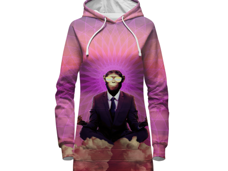 Meditating Ape All Over Print Hoodie Dress For Sale