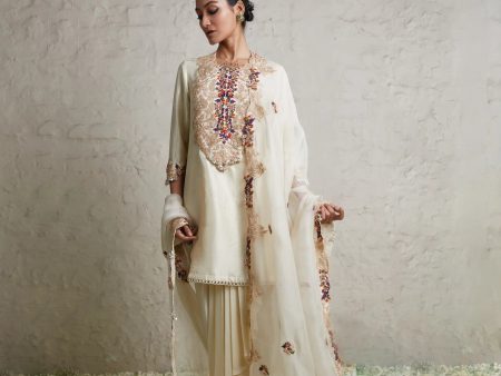 Silk Kurta With Organza Dhoti And Organza Dupatta Online