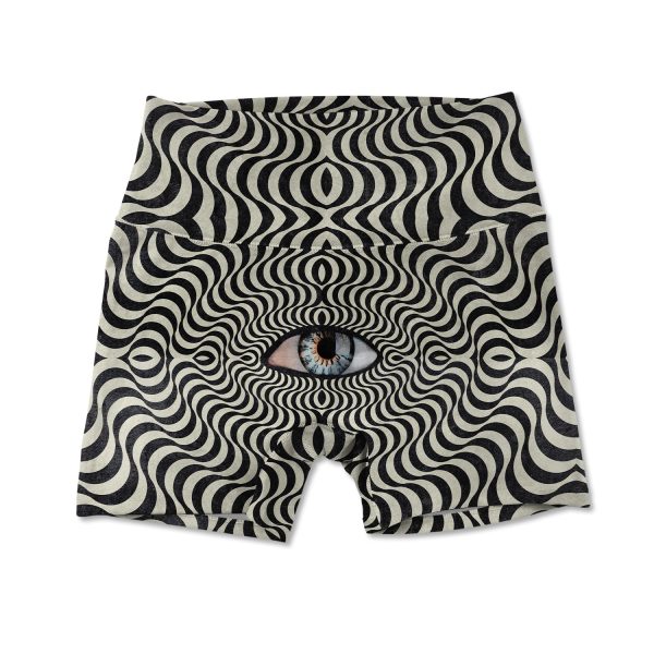 Hypnotic Eye Allover Print Women s Active Shorts Discount