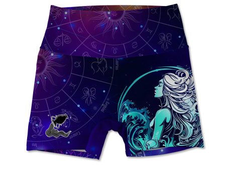 Aquarius Allover Print Women s Active Shorts For Cheap