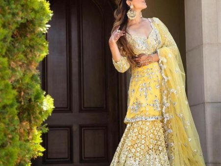 Abhinav Mishra Pastel Yellow Embellished Peplum Set Online Hot Sale