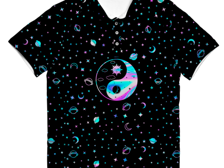 Yinyang Galaxy All Over Print Men s Polo Shirt Fashion