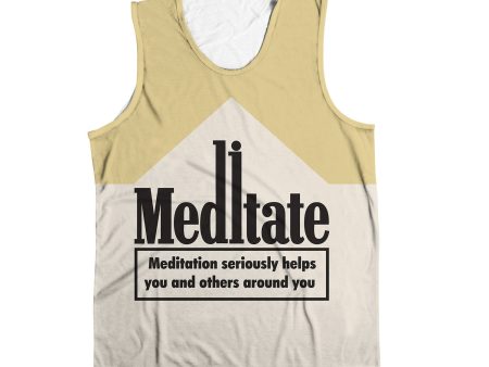 Meditate All Over Print Sleeveless Tee on Sale