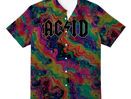 Acid Melt All Over Print Hawaiian Button Up For Cheap