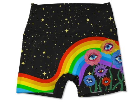 Rainbow Eyes Allover Print Women s Active Shorts Cheap