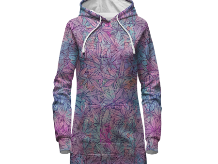 Cann~ Pattern All Over Print Hoodie Dress Hot on Sale