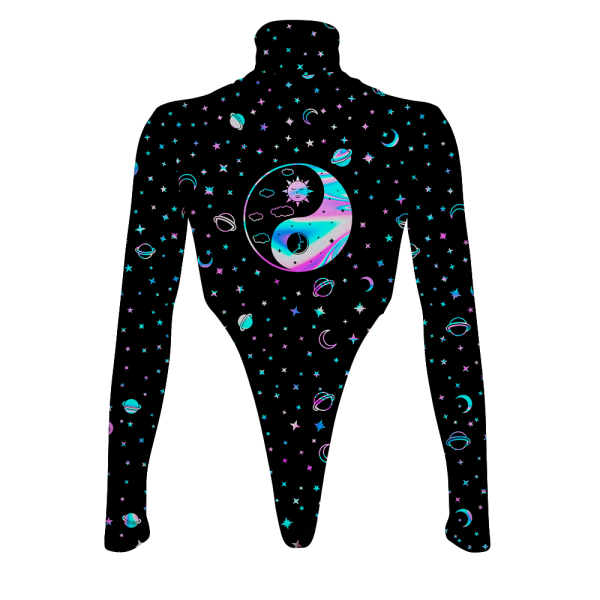 Yinyang Galaxy All Over Print Women s Turtleneck Jumpsuit Sale