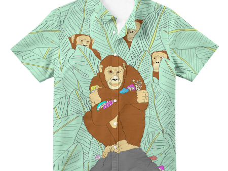 Apes Psi~ All Over Print Hawaiian Button Up For Discount