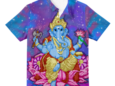 Pixel Ganesha All Over Print Hawaiian Button Up Online now