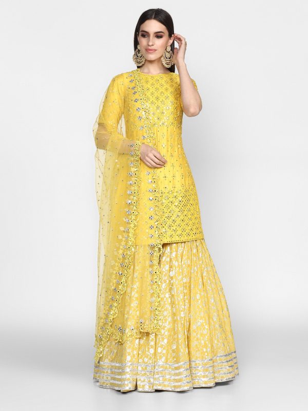 Abhinav Mishra  Yellow Kurta Sharara Sale