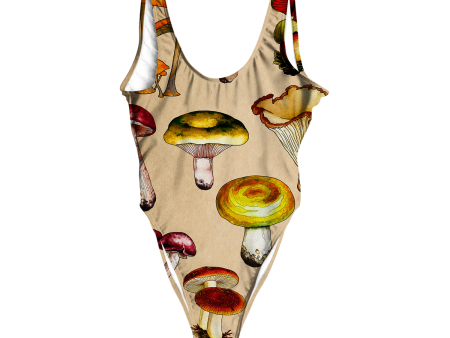 Magic Mushrooms All Over Print High Waist Swimsuit Hot on Sale