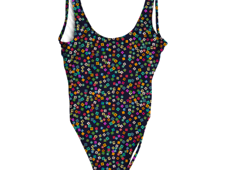 Tabs All Over Print One-Piece Swimsuit Hot on Sale