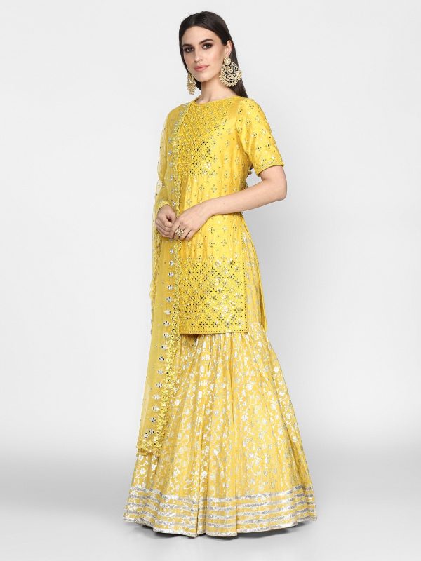 Abhinav Mishra  Yellow Kurta Sharara Sale