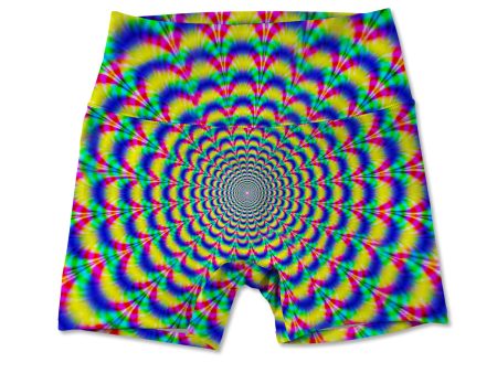 Psi~ Spiral Allover Print Women s Active Shorts Cheap