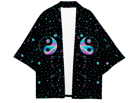 Yinyang Galaxy All Over Print Short Coat For Sale