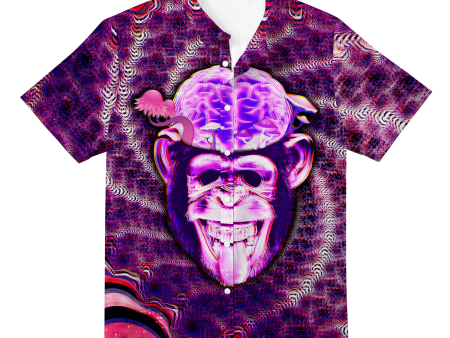 Ston~ Ape Brain All Over Print Hawaiian Button Up on Sale