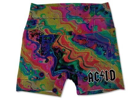 Acid Melt Allover Print Women s Active Shorts Hot on Sale