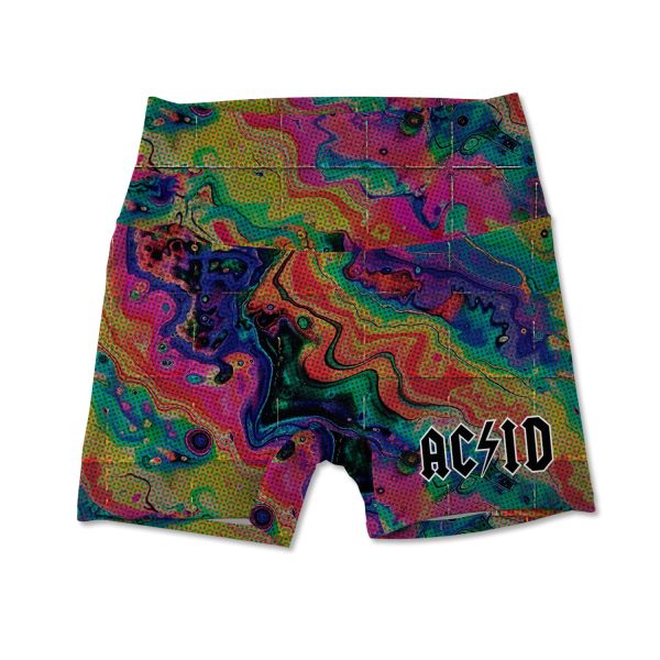 Acid Melt Allover Print Women s Active Shorts Hot on Sale