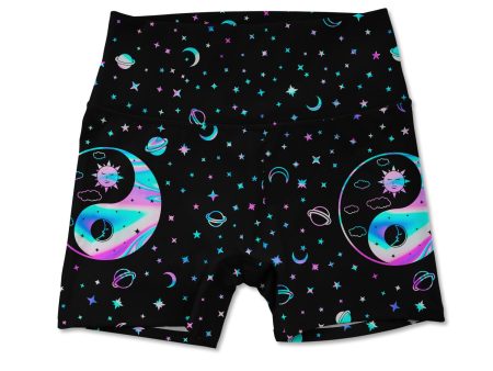 Yinyang Galaxy Allover Print Women s Active Shorts Hot on Sale