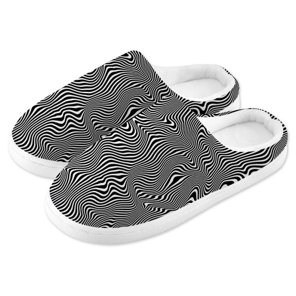 Trippy Wave Men s Plush Slippers Supply