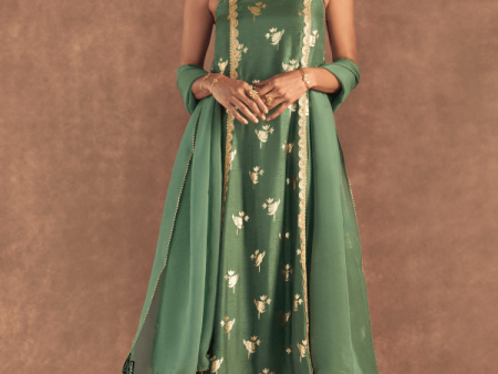 Moss Green Irisbud Anarkali Set Online now