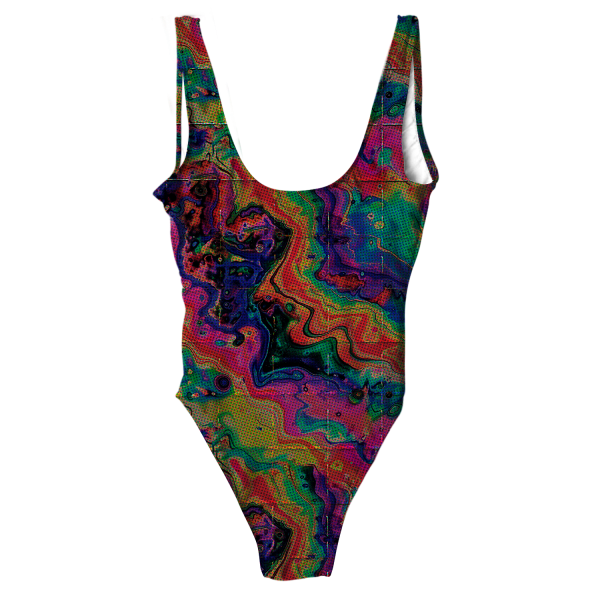 Acid Melt All Over Print One-Piece Swimsuit Fashion