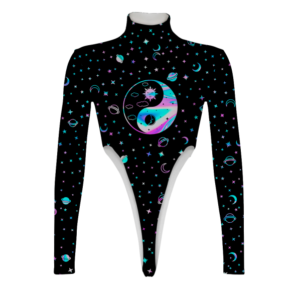 Yinyang Galaxy All Over Print Women s Turtleneck Jumpsuit Sale