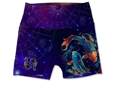 Pisces Allover Print Women s Active Shorts on Sale