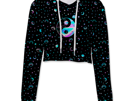 Yinyang Galaxy All Over Print Crop Hoodie Online