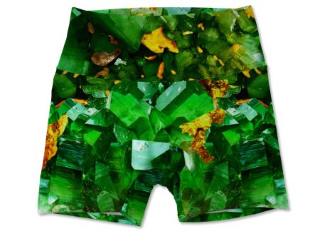 Emerald and Gold Women s Active Shorts Online now