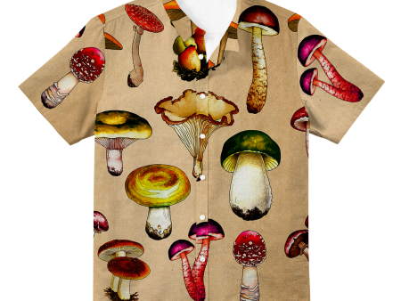 Magic Mushrooms All Over Print Hawaiian Button Up Hot on Sale