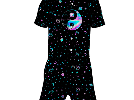 Yinyang Galaxy All Over Print Romper Online Hot Sale