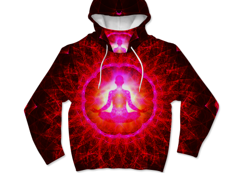 Psi~  Meditating All Over Print Mask Hoodie Sale