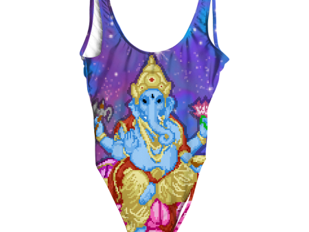 Pixel Ganesha All Over Print One-Piece Swimsuit Sale