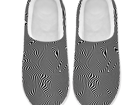 Trippy Wave Men s Plush Slippers Supply