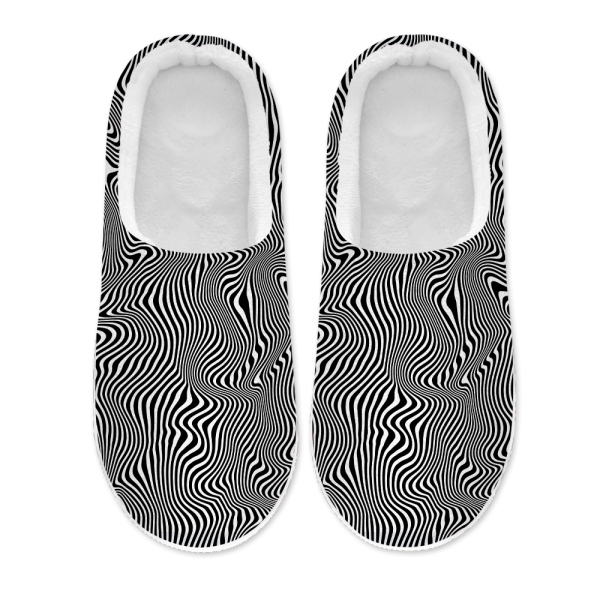 Trippy Wave Men s Plush Slippers Supply