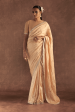 Beige Crushed Honeycomb Saree Online Sale