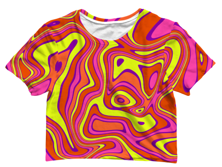 Acid All Over Print Cotton Crop Tee Online Hot Sale