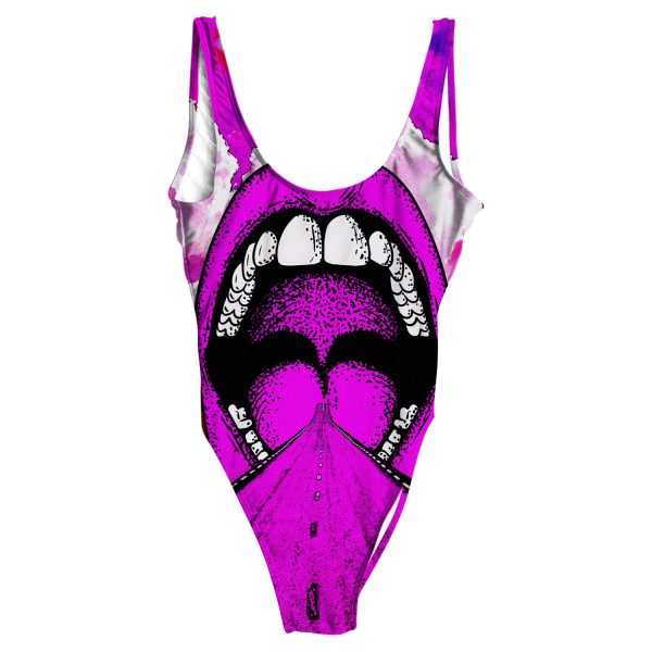 Into My Mouth All Over Print One-Piece Swimsuit Fashion