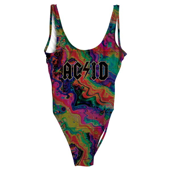 Acid Melt All Over Print One-Piece Swimsuit Fashion