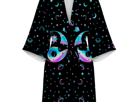 Yinyang Galaxy All Over Print Women s Satin Kimono Robe For Sale