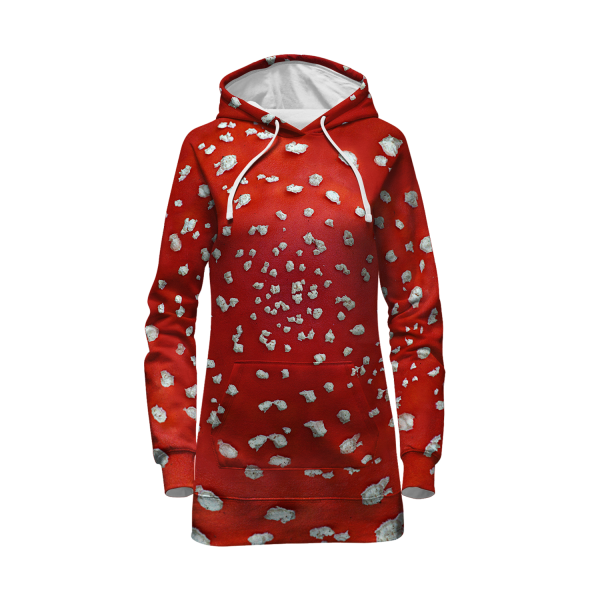 Fly Agaric - Amanita All Over Print Hoodie Dress Hot on Sale