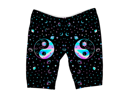 Yinyang Galaxy All Over Print Women s Ribbed Shorts Discount