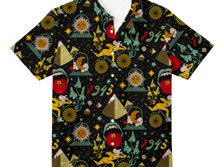 Bicycle Day Pattern All Over Print Hawaiian Button Up Online Sale