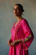 Gul Hot Pink Side Kali Silk Kurta Set Sale