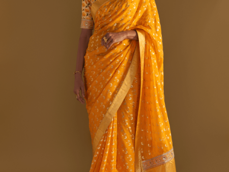 Mango Yellow Springbud Saree Online