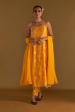 Mango Yellow Irisbud Anarkali Set For Discount