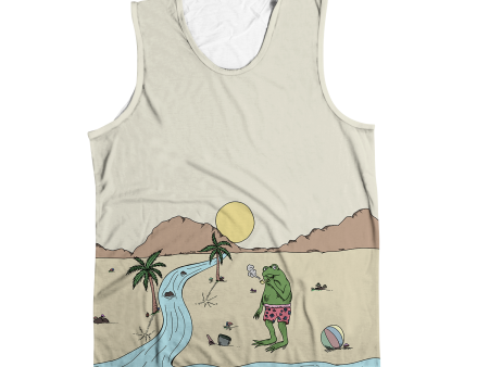 Beach Vibes All Over Print Sleeveless Tee Cheap