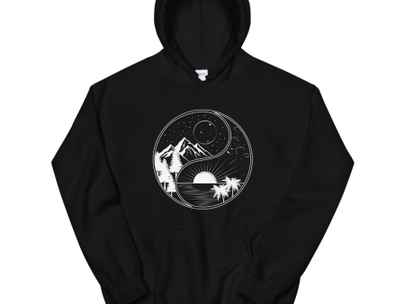 Yin Yang Nature Graphic Hoodie on Sale