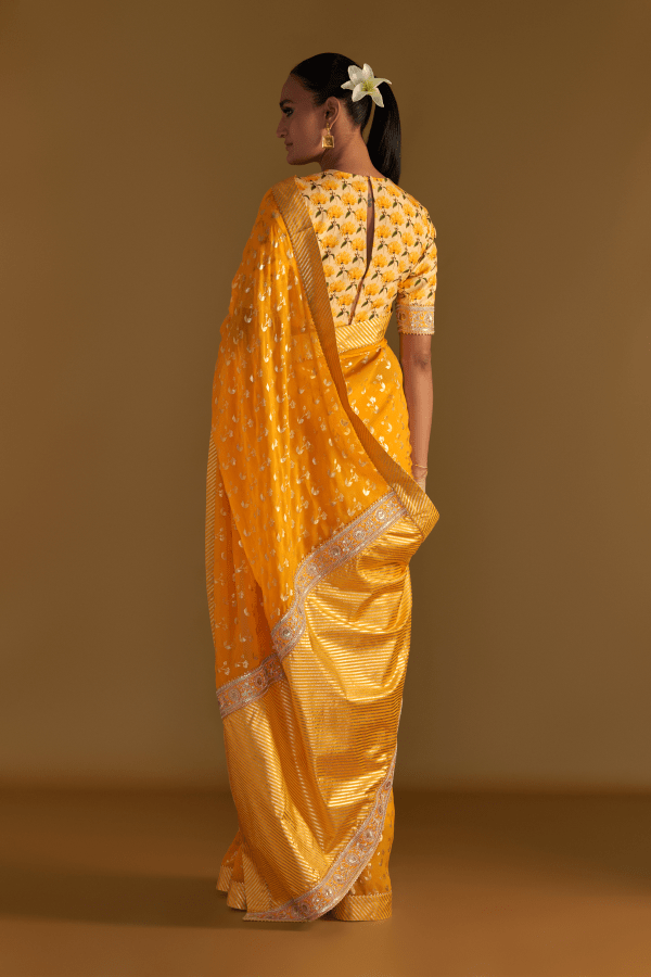 Mango Yellow Springbud Saree Online